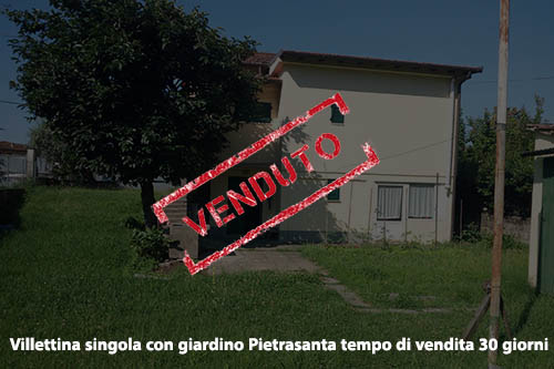 Villettina singola con giardino Pietrasanta tempo di vendita 30 giorni